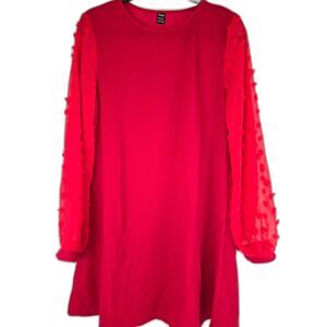Red Dress Large New Womens Long Sleeve